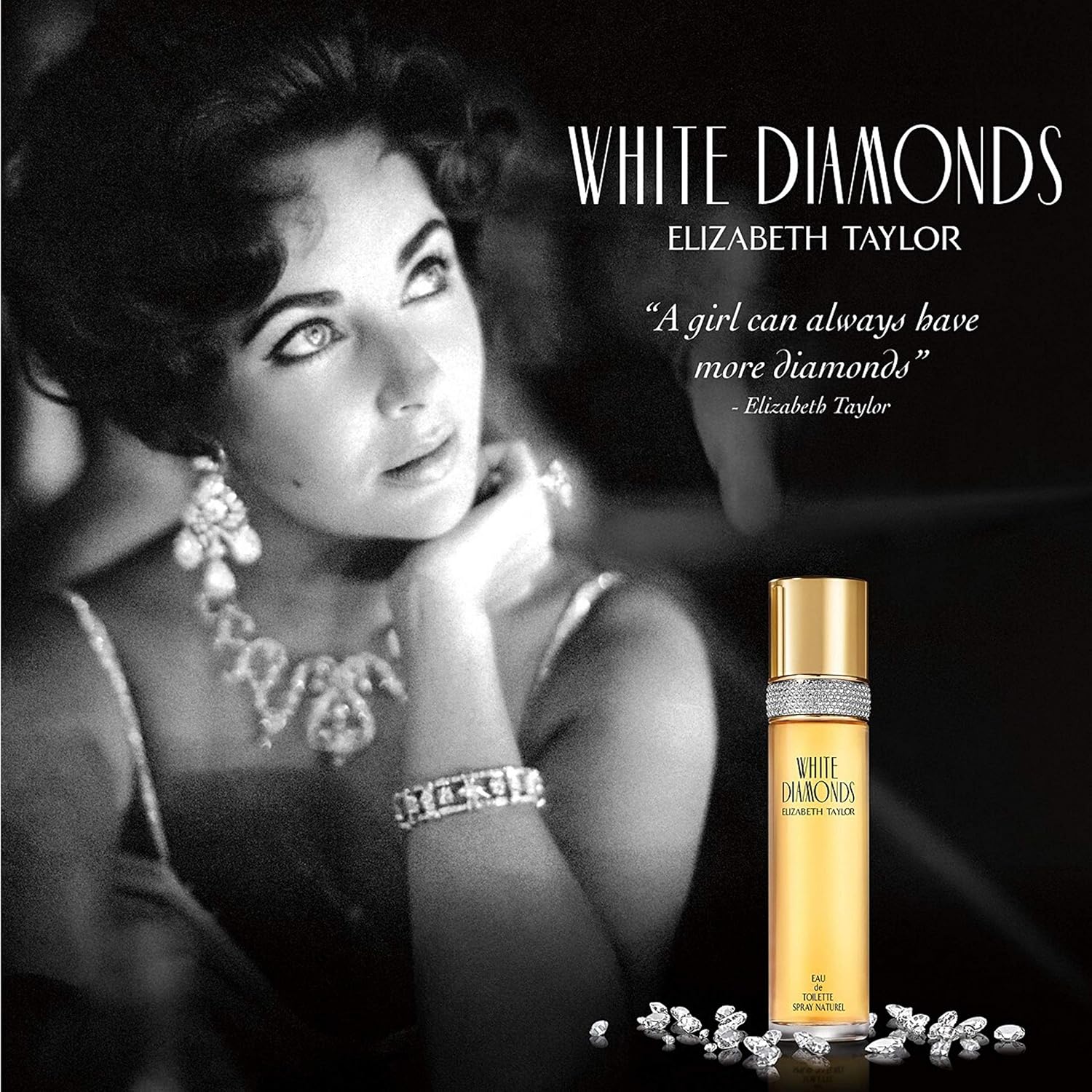 Buy now Body Powder for Women by Elizabeth Taylor, White Diamonds, Fragrance with Body Puff, 2.6 Oz at indiglob india