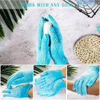 Buy now Shower Gloves,24 Pcs Exfoliating Bath Gloves,Body Scrub Gloves with Hanging Loop for Beauty Spa Massage Skin Shower Body Scrubber-12 Colors at indiglob india