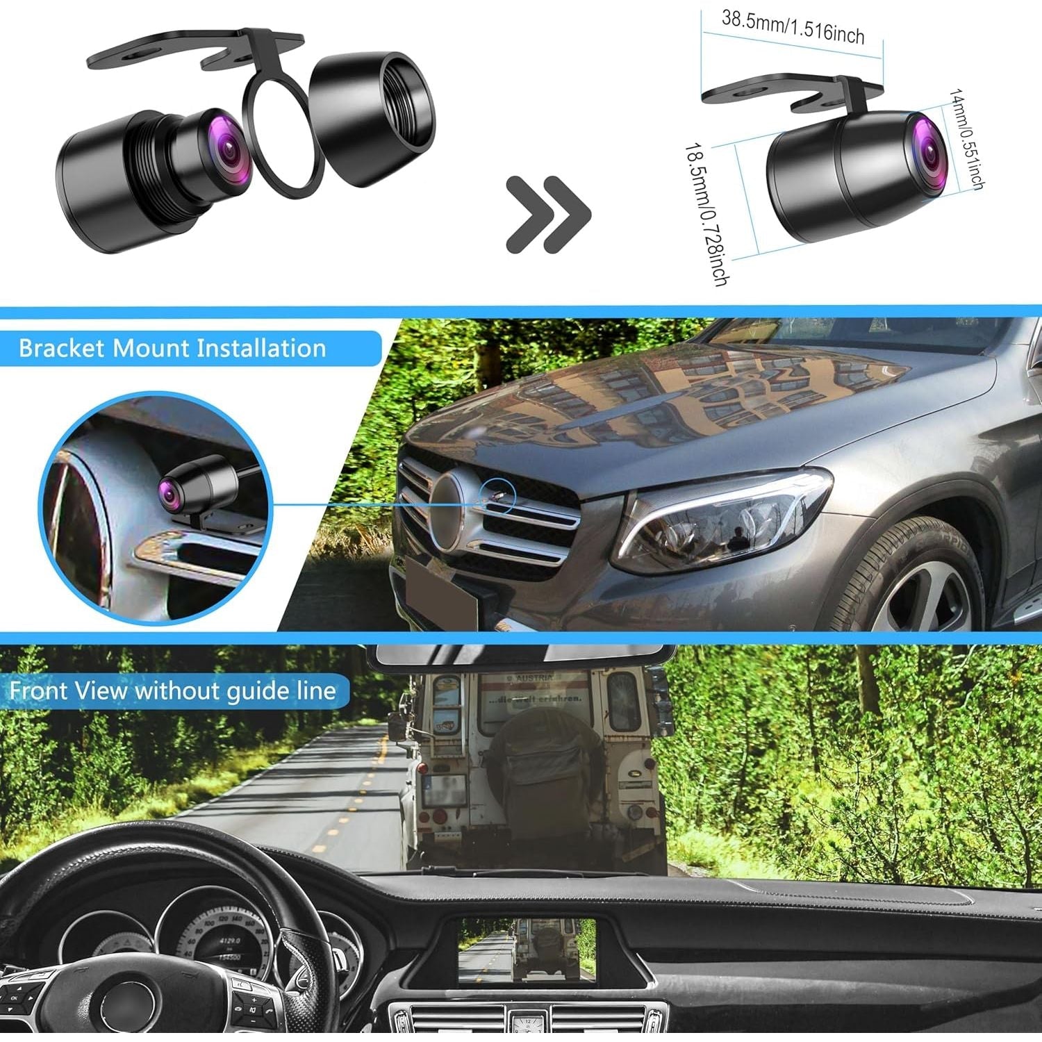 Buy now AHD 1080P Backup Camera, Metal Housing 170 Degree Wide View Angle Universal Car Front/Side/Rear View Camera, Easy Install, Removable Guildlines, Mirror Non-Mirror Image, AHD 1080P/720P, 12V/24V at indiglob india