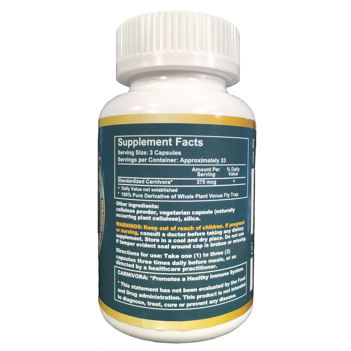 Carnivora Vegi-Caps - Gluten Free, Vegan Friendly Capsules to Strengthen and Support Your Immune System (100 Capsules)