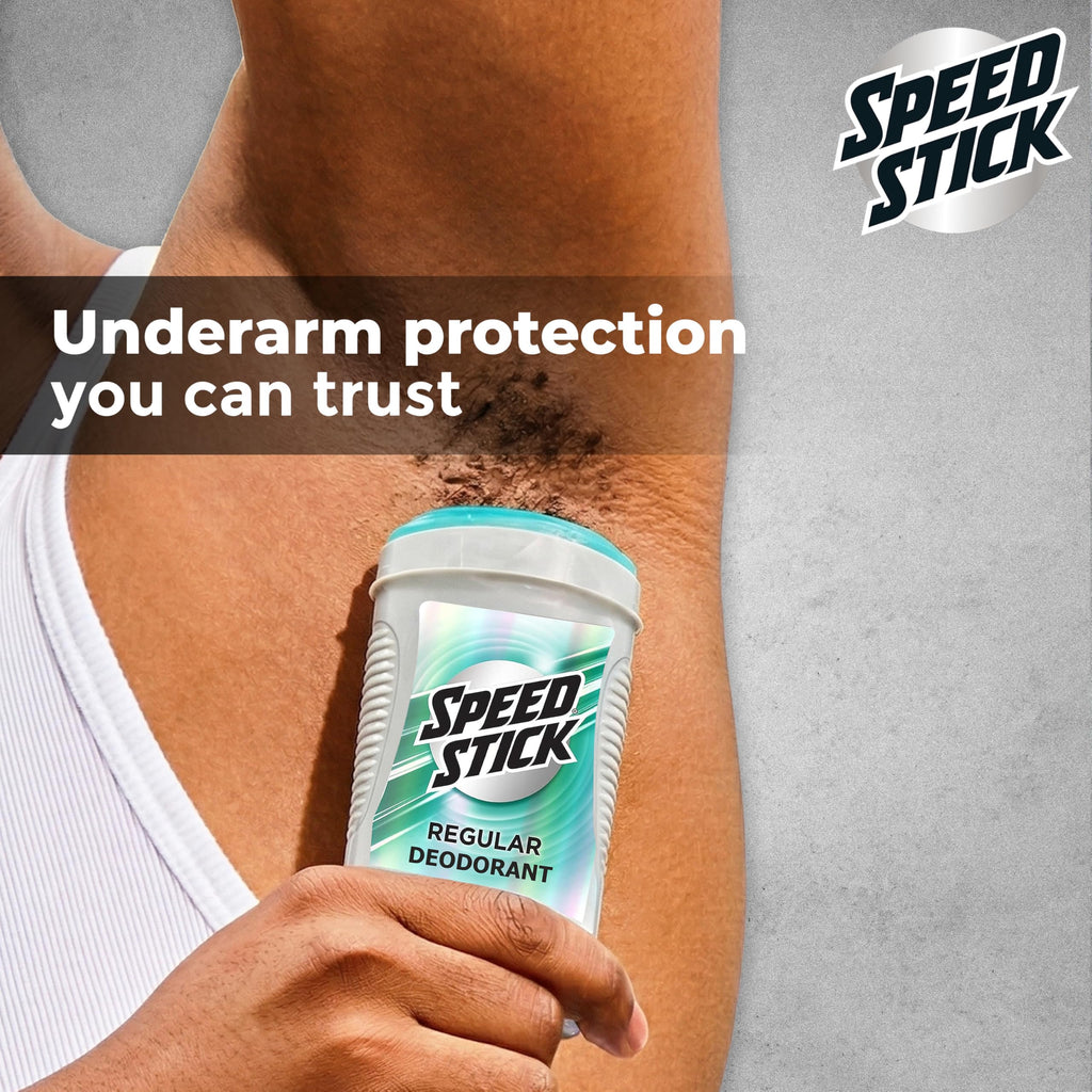 Speed Stick Aluminum Free Men's Deodorant, Regular, 3 oz (4 Pack) | 24-HR Sweat and Odor Protection, Underarm Antiperspirant for Men, Male Grooming, Everyday Use, Active Lifestyles