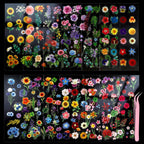 316Pcs Transparent Flower Stickers for Scrapbooking, Floral Decals Tweezer