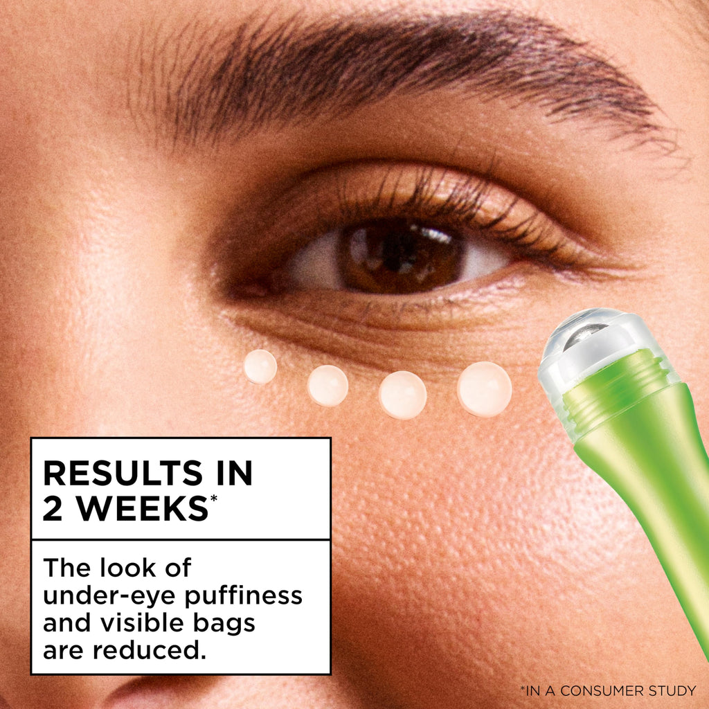 Garnier Clearly Brighter Anti-Puff Eye Roller, 0.5 Fl Oz (15mL), 3 Count (Packaging May Vary)
