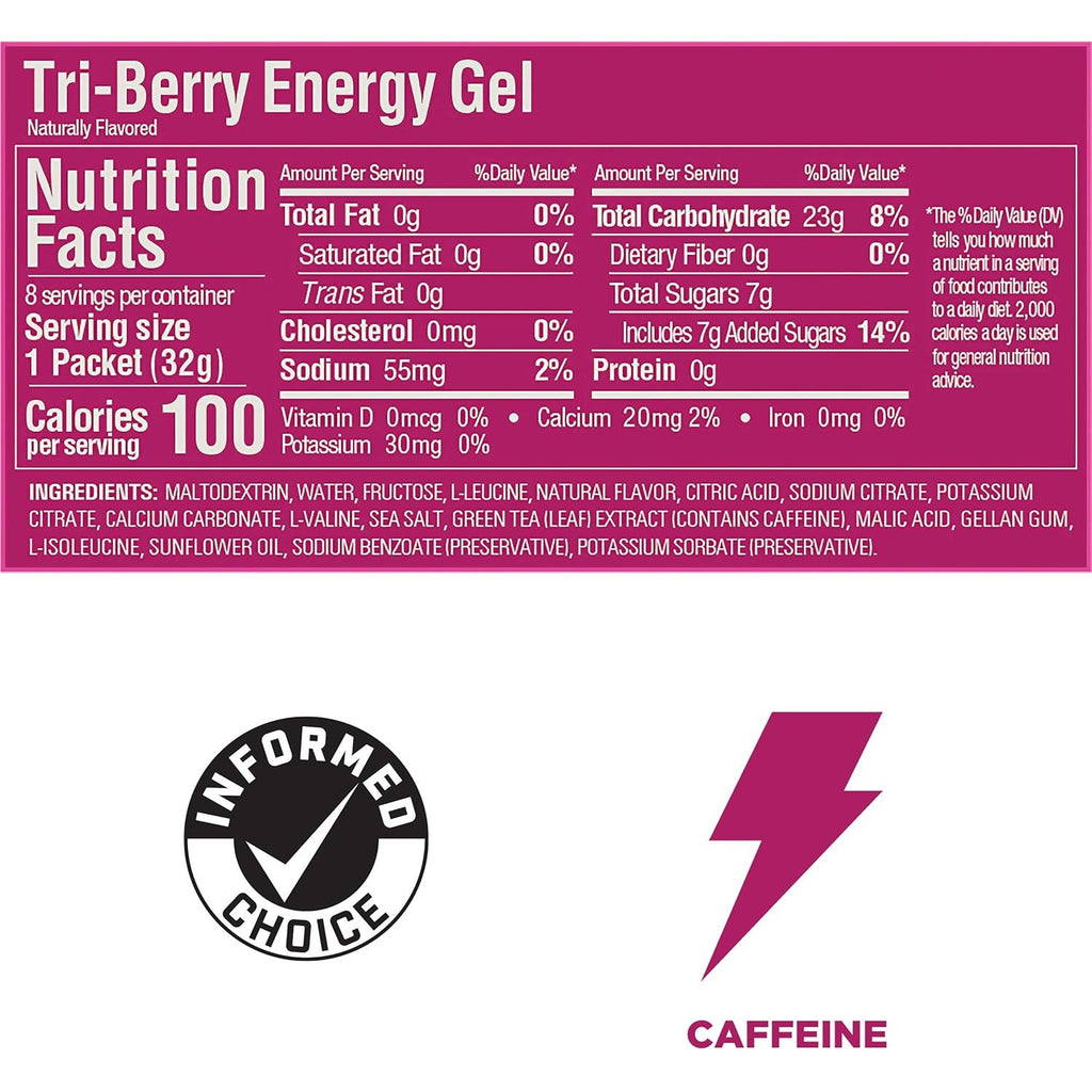 Buy now GU Energy Original Sports Nutrition Energy Gel, Vegan, Gluten-Free, Kosher, and Dairy-Free On-the-Go Energy for Any Workout, 8-Count, Tri-Berry at indiglob india