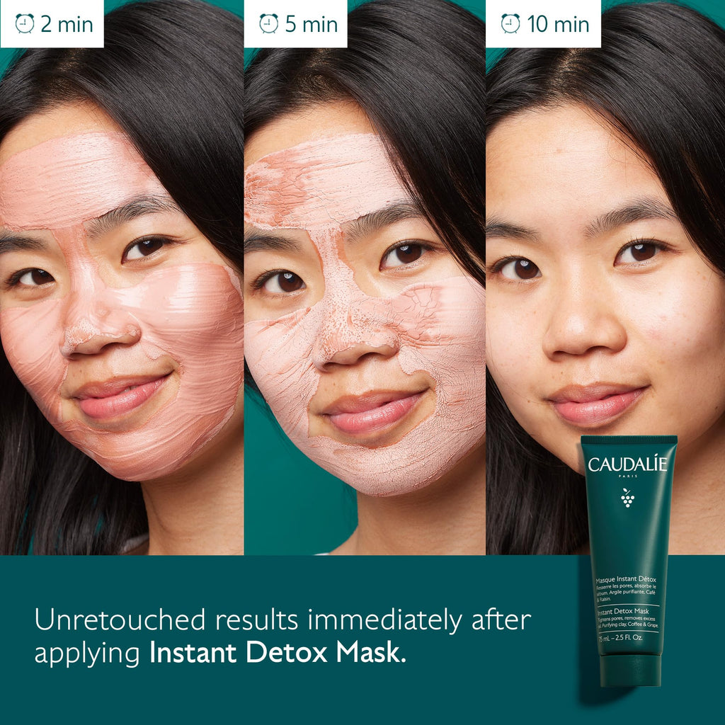 Caudalie Instant Detox Mask, Pore Minimizing Pink Clay Face Mask