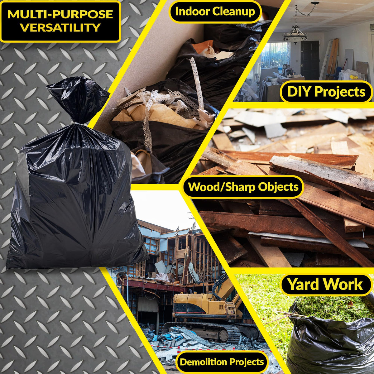 Reli. Contractor Garbage Bags 55 Gallon | Heavy Duty