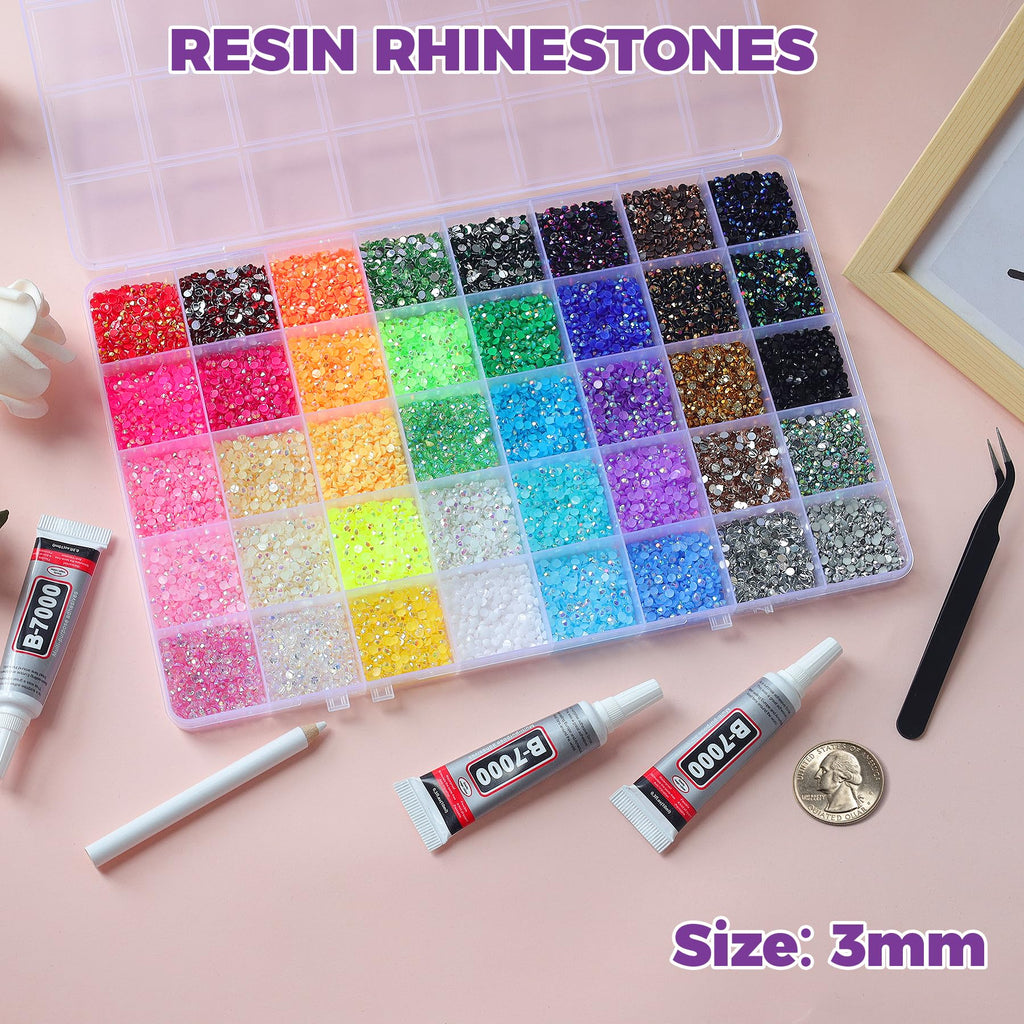 50000Pcs 3mm Jelly Rhinestones Bedazzling Kit
