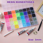 50000Pcs 3mm Jelly Rhinestones Bedazzling Kit