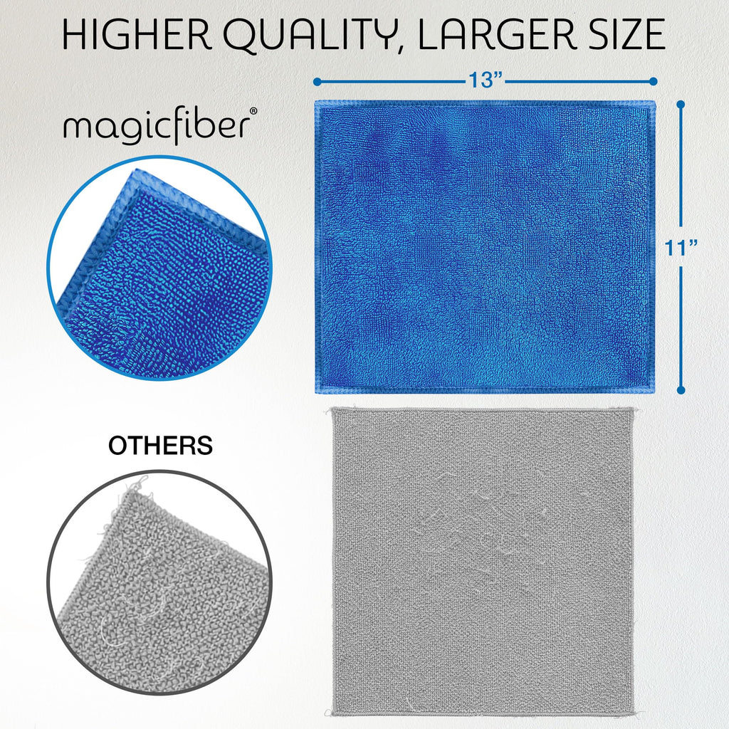 MagicFiber Microfiber Cleaning Cloth, Rags & Dish Towels, 12pk, Large 13x11