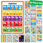 Buy now Classroom Educational Posters - 20pcs 16â€ x 11â€ - Teacher Classroom Must Haves Supplies Essentials - ABC Alphabet Poster School Supplies - Elementary Kindergarten Preschool Learning Activities at indiglob india