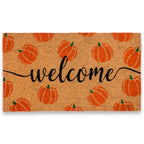 Pumpkin Door Mat 30x17 Inch, Fall Welcome Mat Coir, Halloween Doormat