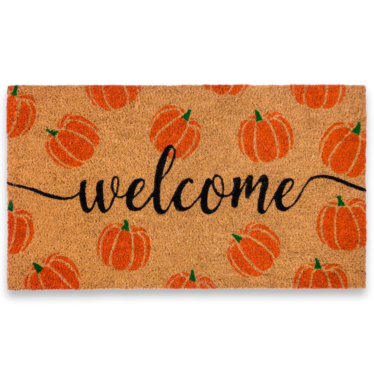 Pumpkin Door Mat 30x17 Inch, Fall Welcome Mat Coir, Halloween Doormat