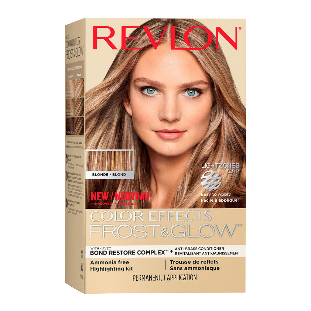 Revlon Color Effects Frost and Glow Hair Highlight Kit, 20 Blonde, 1 Pack | Permanent highlighting kit for at-home hair highlights; ammonia free and paraben free. Permanent hair color and hair dye.