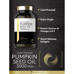 Carlyle Pumpkin Seed Oil Capsules | 3000mg | 200 Softgels | Essential Fatty Acids | Cold Pressed Dietary Supplement | Non-GMO and Gluten Free Formula