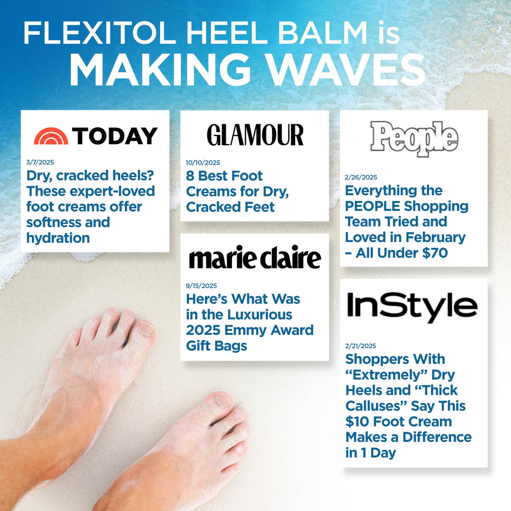 Flexitol Heel Balm Twin Pack, 25% Urea Cream for Dry Cracked Heels | 2x4 oz | Exfoliates & Moisturizes with Aloe, Vitamin E & Shea Butter, Visible Results in 1 Day, Diabetes-Friendly