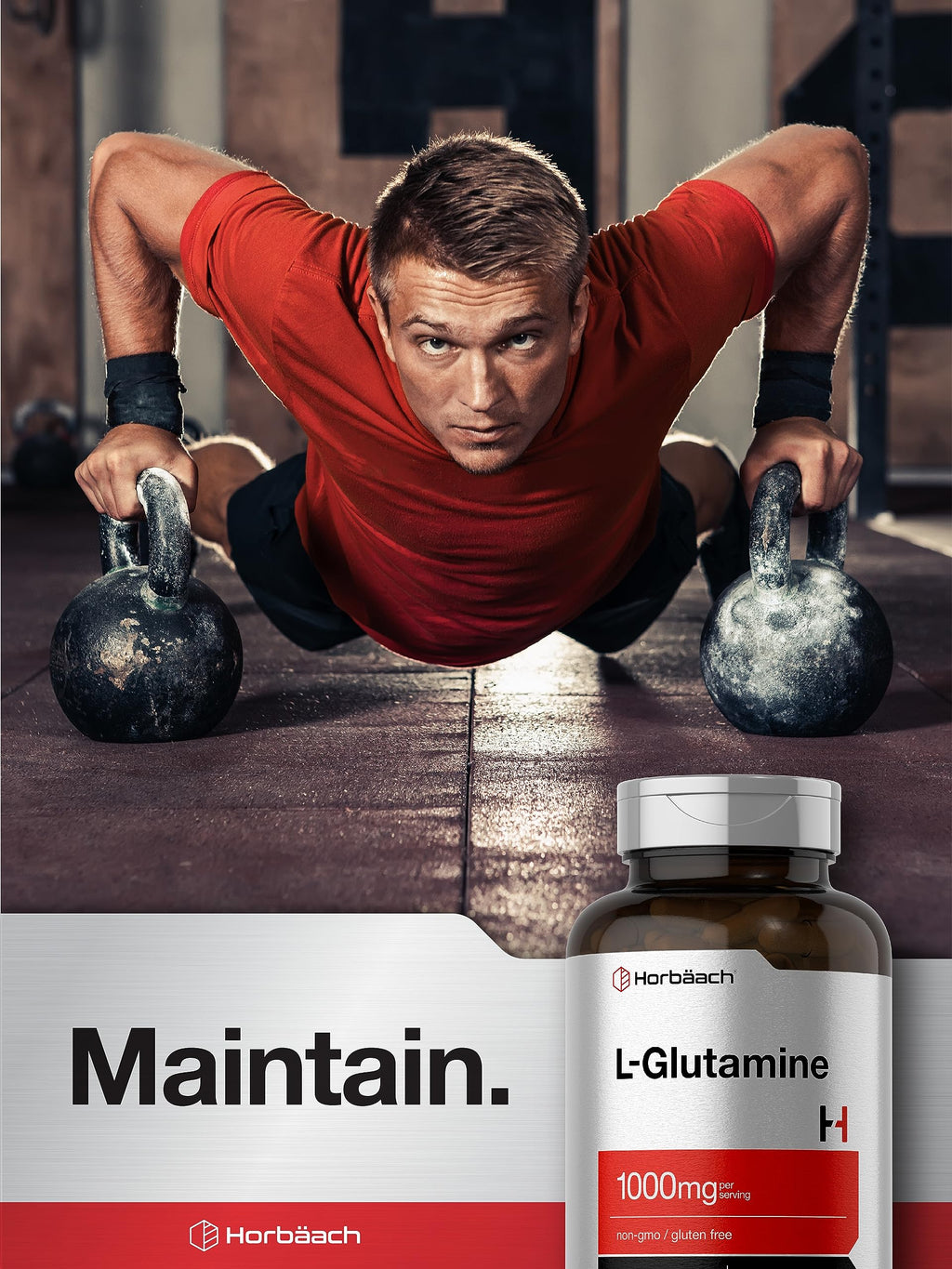 Horbaach L Glutamine Capsules 1000mg | 180 Powder Pills