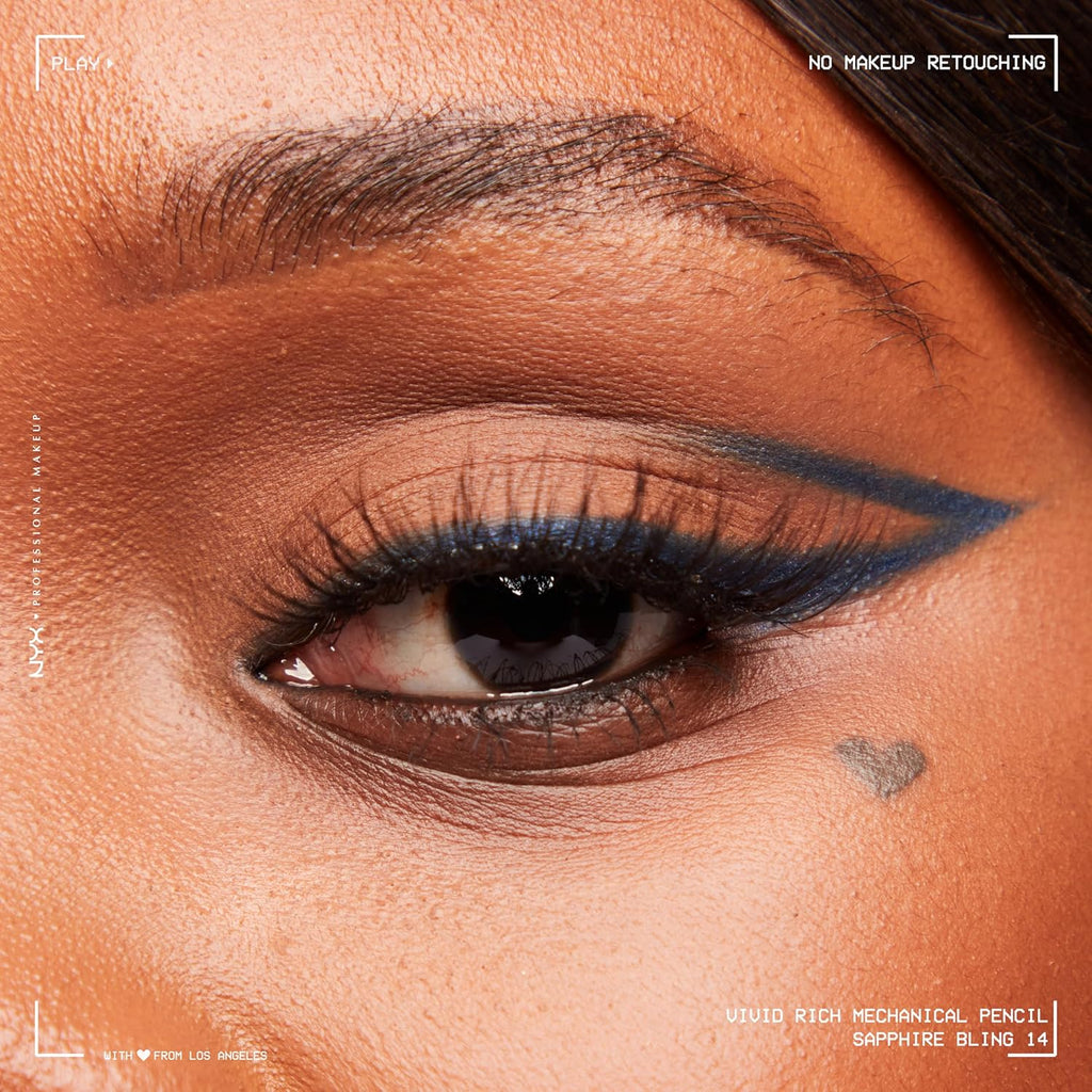 Buy now NYX PROFESSIONAL MAKEUP Mechanical Eye Pencil, Vivid Rich Mechanical, Creamy Retractable Eyeliner - Sapphire Bling, Deep Blue Eyeliner at indiglob india