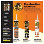 Buy now Gorilla Heavy Duty Construction Adhesive, White Glue, 9 Ounce Cartridge (Pack of 1) - Gap Filling and Waterproof at indiglob india