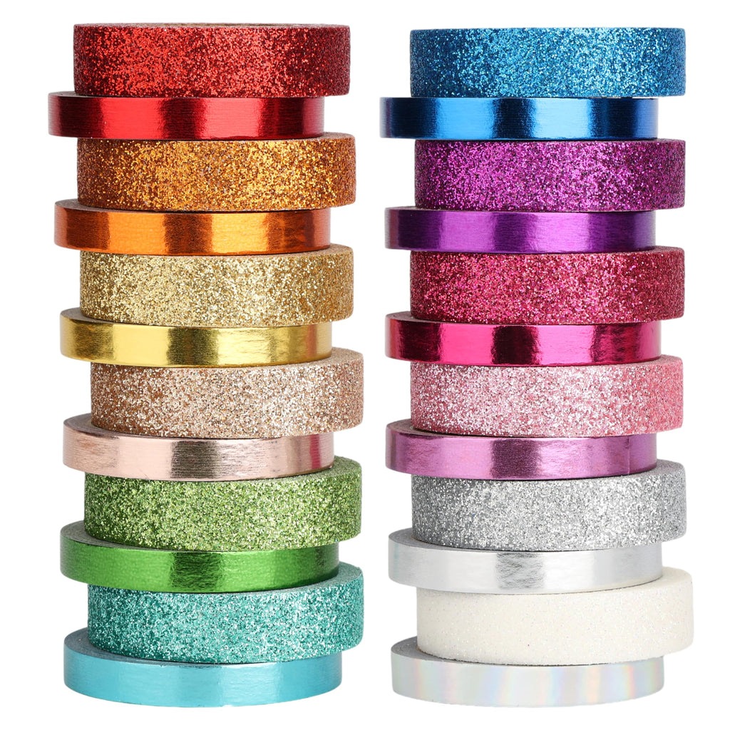 Mr. Pen- Glitter Washi Tape Set, 24 Rolls, 6mm/10mm