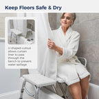 Drive Medical Splash Defense Tub Transfer Bench, Adjustable Height, White