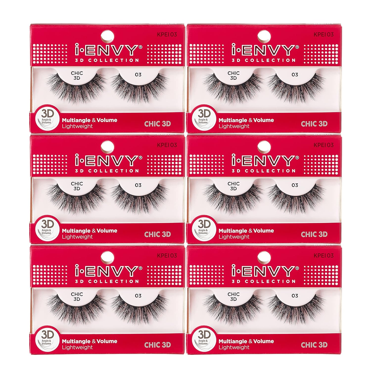 Buy now i-Envy 3D Glam Collection Multi-angle & Volume (2 PACK, KPEI14) 1 Count (Pack of 6) KPEI3 at indiglob india