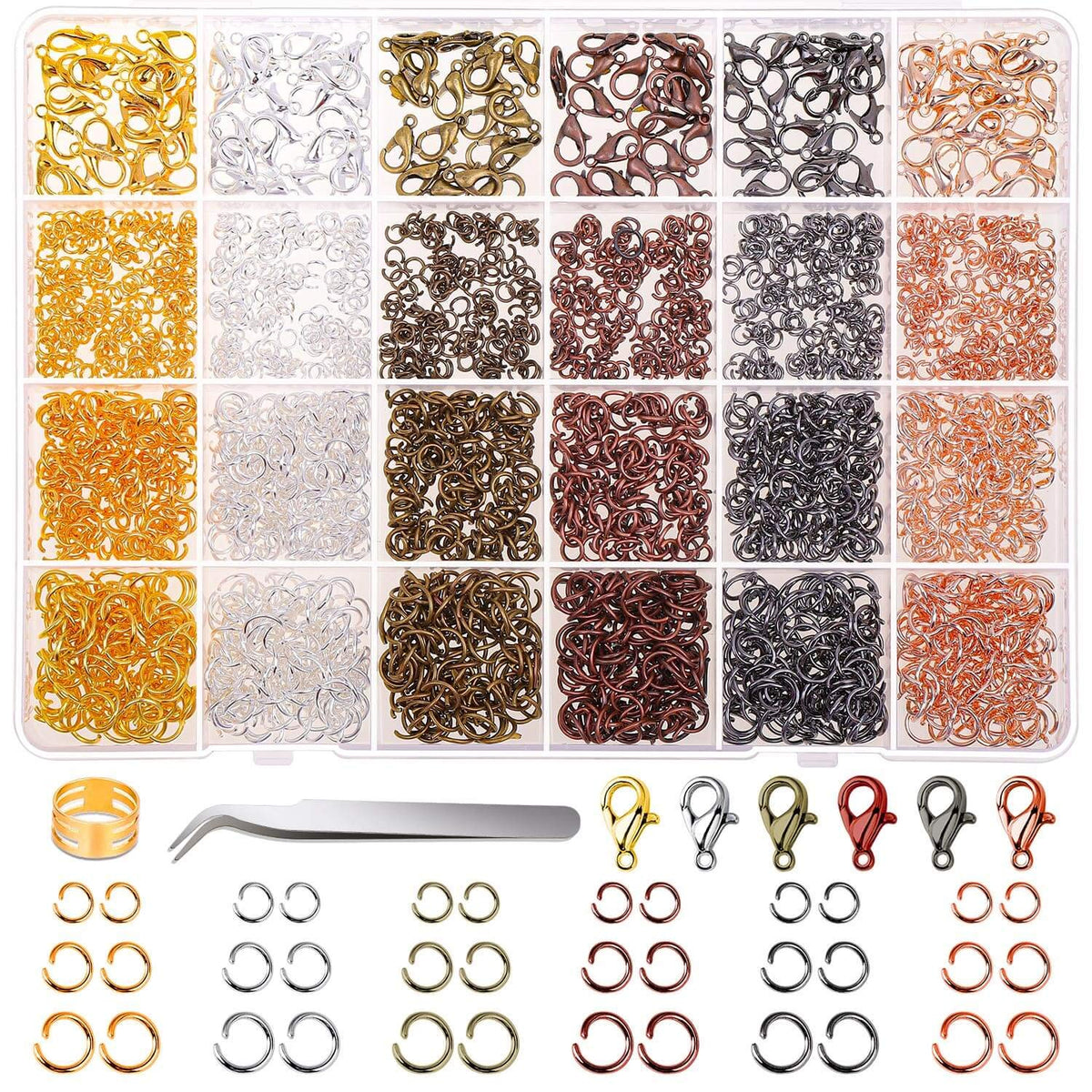 Jump Rings, Cridoz 2340Pcs Open Jump Rings and Lobster Clasps Jewelry Making Supplies Kit for Necklace and Jewelry Repair