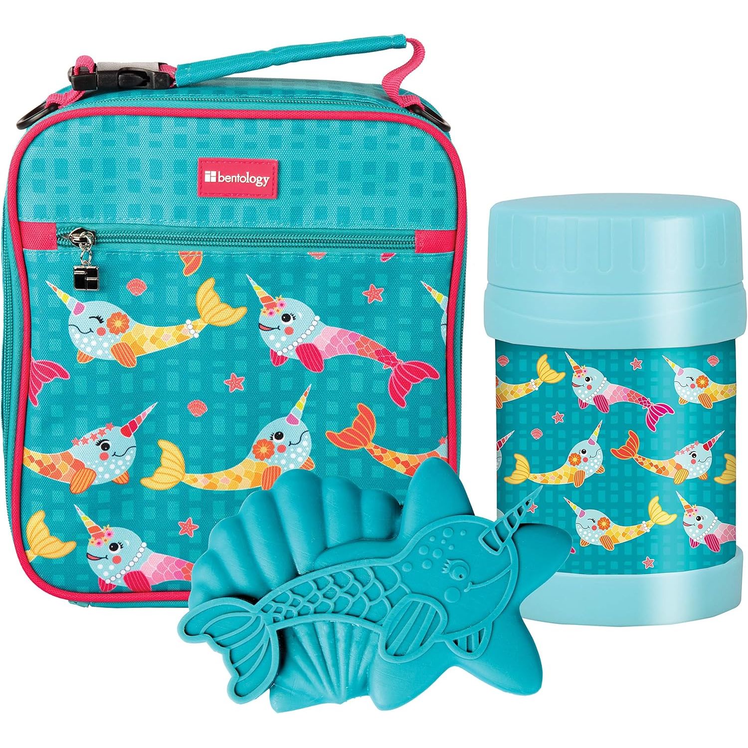 Buy now Kids Complete Pink Corgi Lunch Box Kit - Insulated Soft Bag Sleeve, Convertible Tote Strap for Kids, 13oz Food Jar & Reusable Hard Ice Pack - Keeps Food Hot or Cold for Hours- Back to School Essential Narwhal at indiglob india