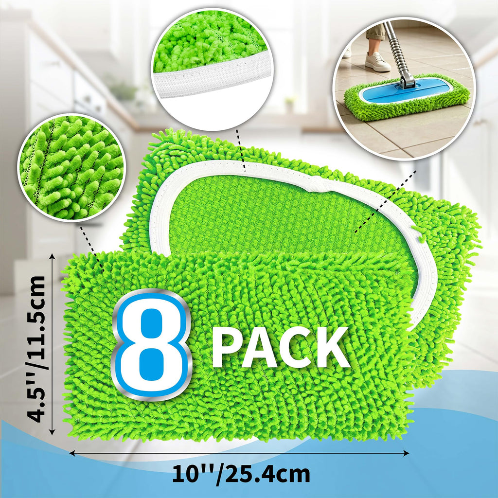 8 Pack Microfiber Replacement Mop Pads for Swiffer Sweeper