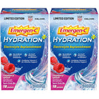 Emergen-C Hydration+ Vitamin C Sports Drink Mix, Raspberry, 18 Packets | Electrolytes for Hydration, 75% Less Sugar, Non-GMO, Vitamin C, Zinc and Manganese, Sports Formula