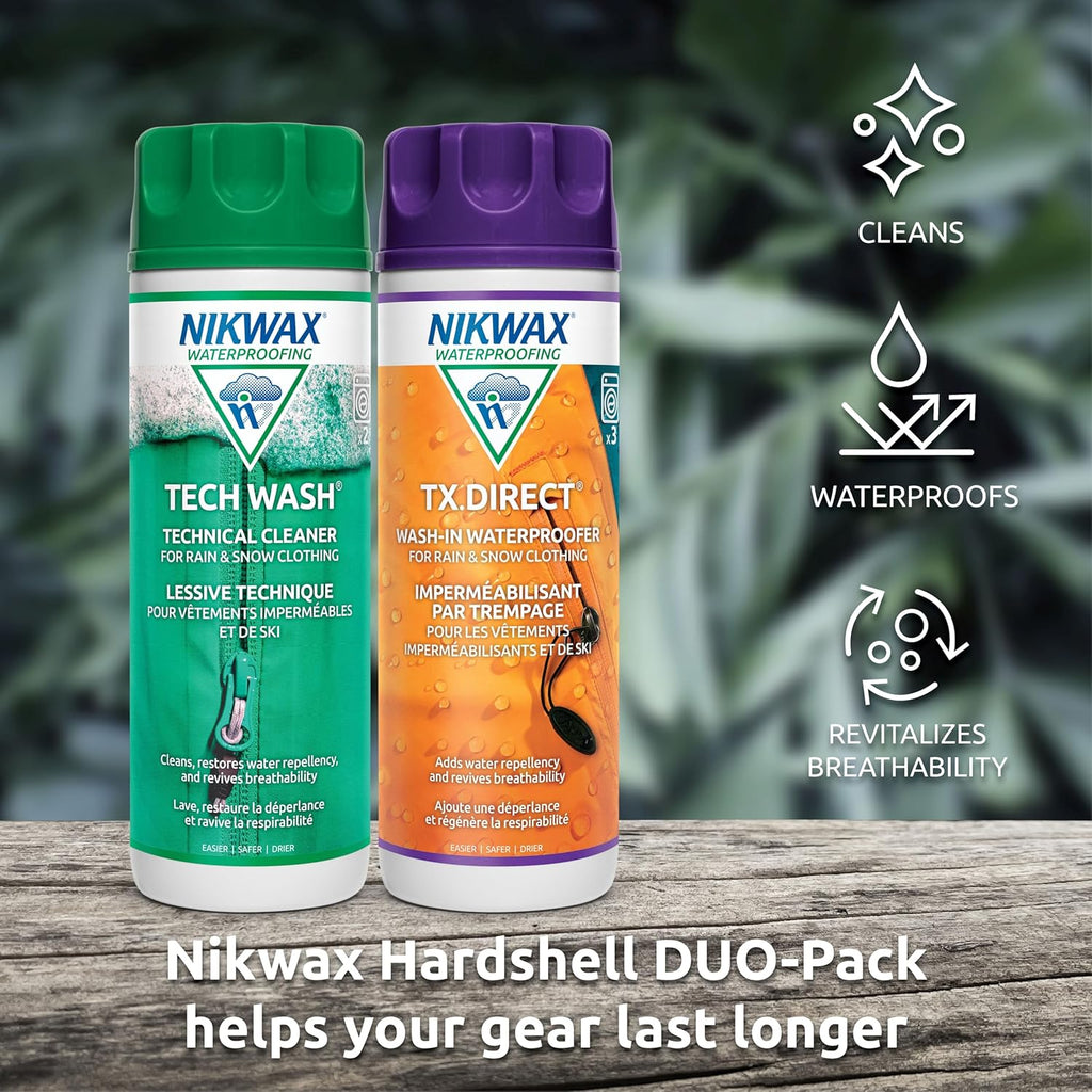 Buy now Nikwax Hardshell Cleaning & Waterproofing Duo-Pack at indiglob india