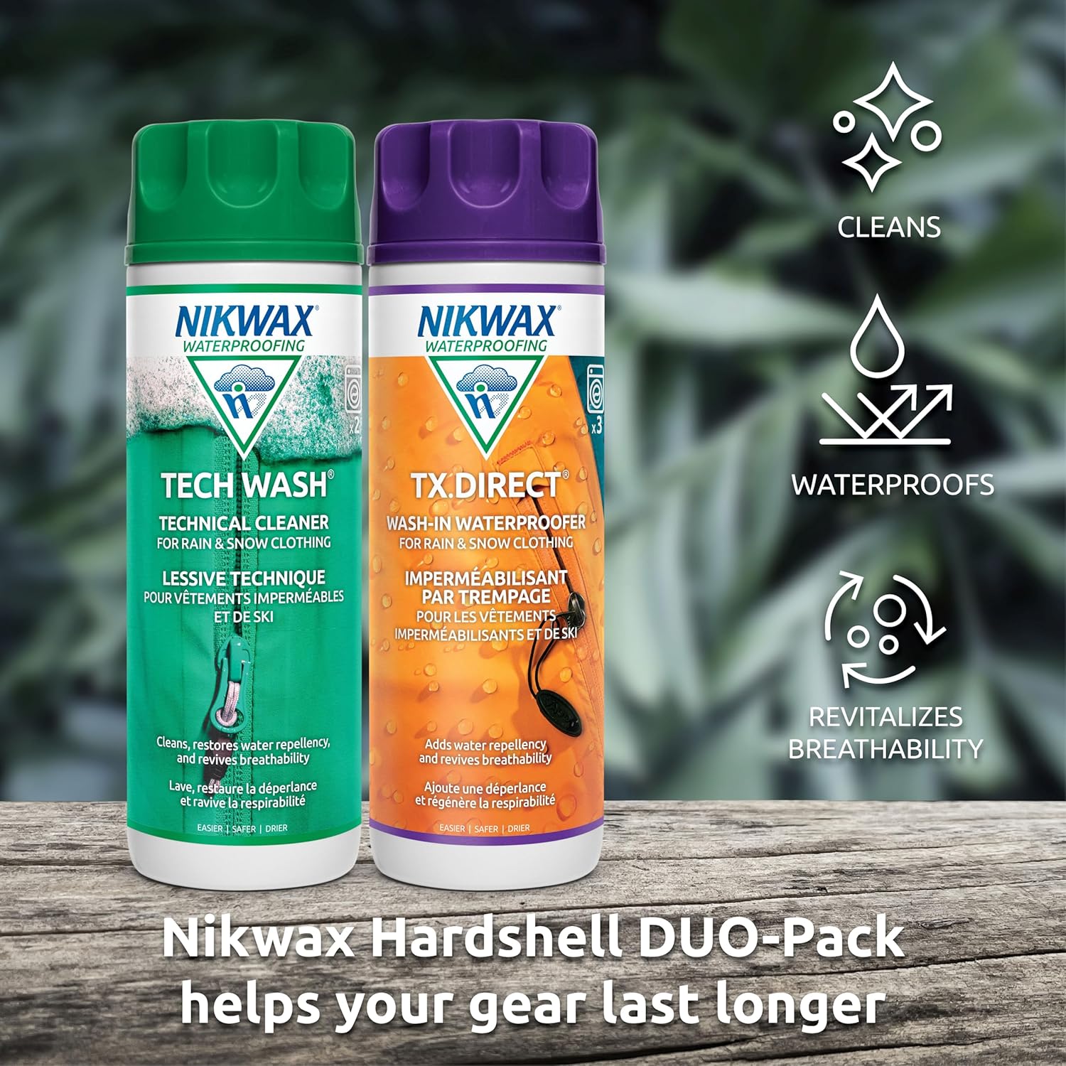Buy now Nikwax Hardshell Cleaning & Waterproofing Duo-Pack at indiglob india