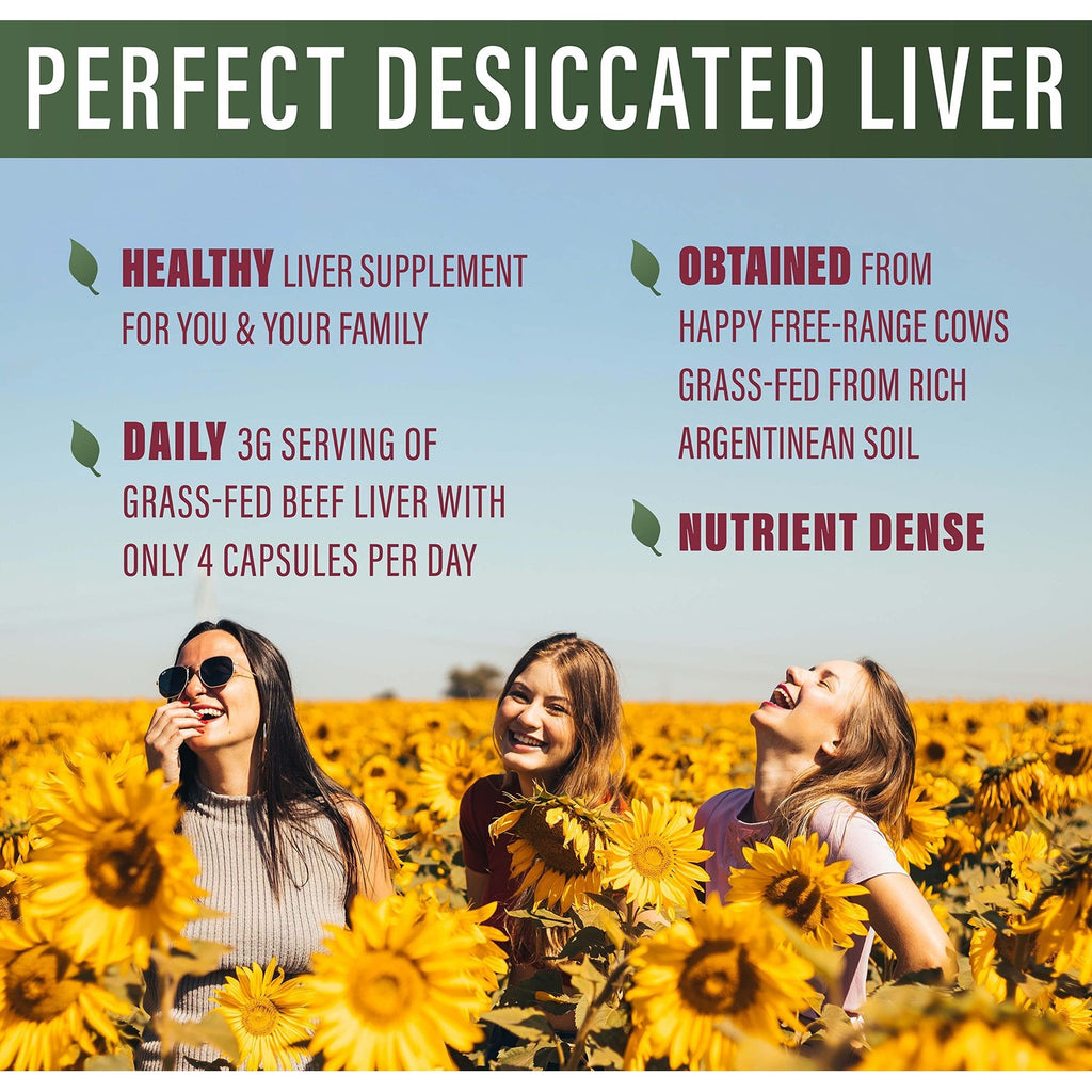 Perfect Supplements – Perfect Desiccated Liver – 120 Capsules - Undefatted Beef Liver – Natural Source of Protein, Iron, Vitamins A & B