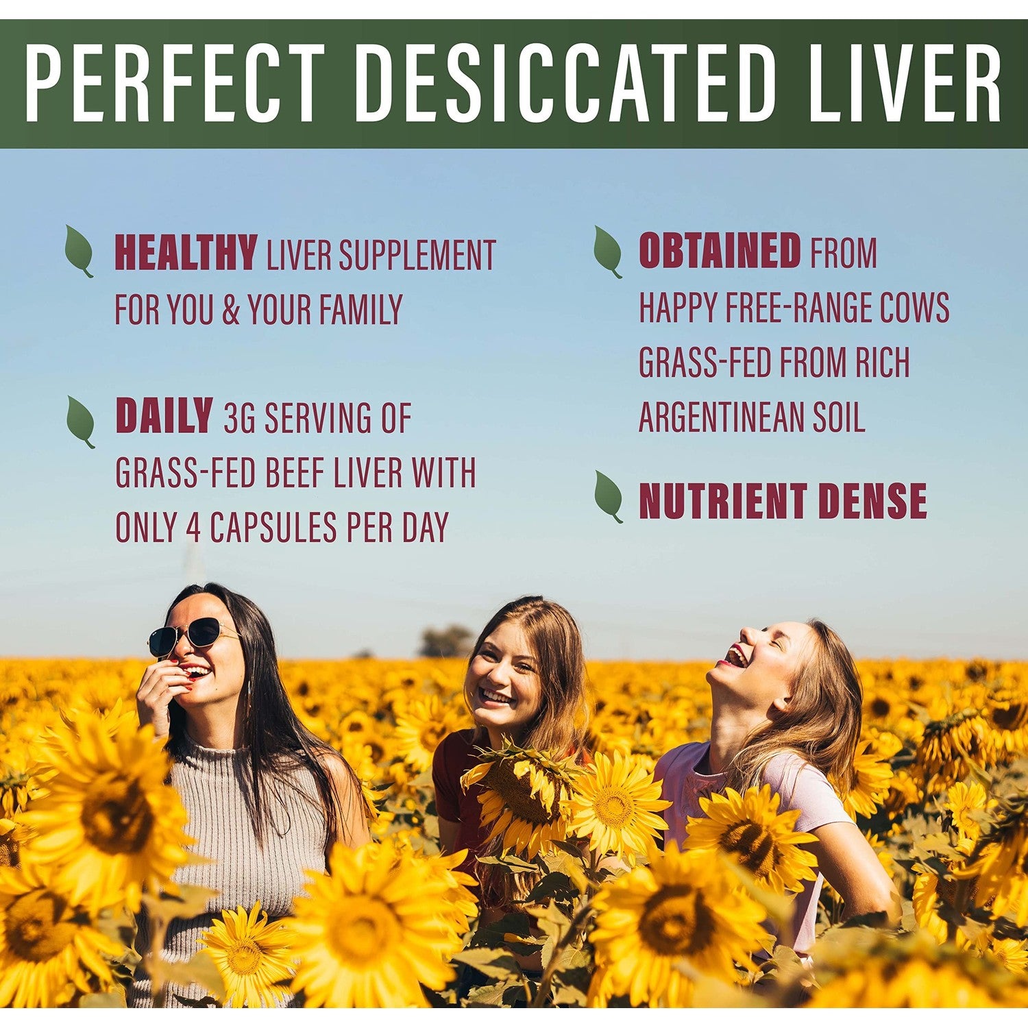 Perfect Supplements – Perfect Desiccated Liver – 120 Capsules - Undefatted Beef Liver – Natural Source of Protein, Iron, Vitamins A & B