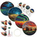 Buy now Maydear 3 Sets Embroidery kit for Beginners Adults,Embroidery Kit Punch Needle Kit Cross Stitch Kits with Embroidery Hoop and Instructions,Hand Embroidery Starter Kit blue at indiglob india