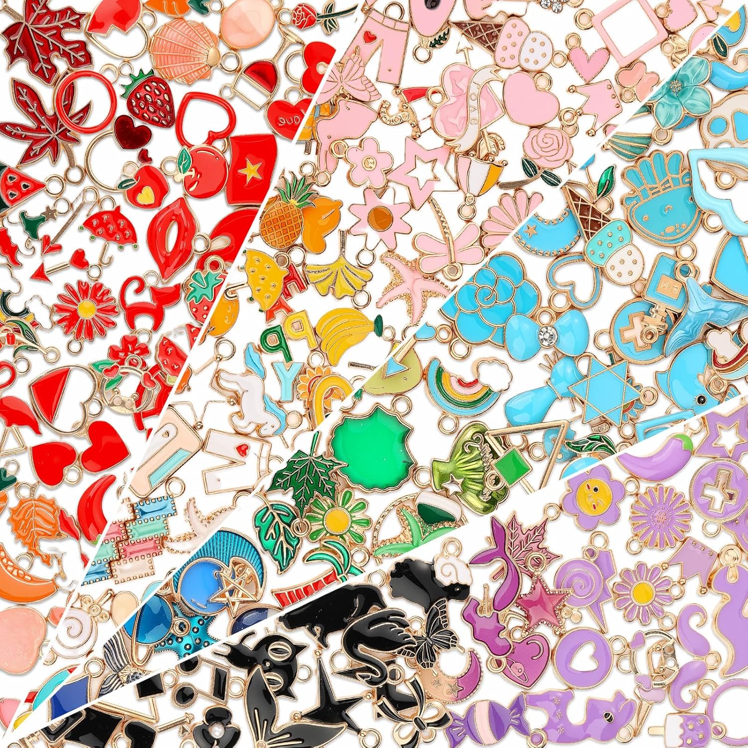 Buy now 200Pcs Charms for Jewelry Making, Assorted Wholesale Mixed Bulk Metal Earring Bangle Charms for DIY Necklace Bracelet Jewelry Making and Crafting (Assorted Color) Enamel Color at indiglob india