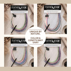 Authentic 21 natural color hair extensions ranging from 9” to 14”. Unique colors shown, lengths may vary. 100% genuine.