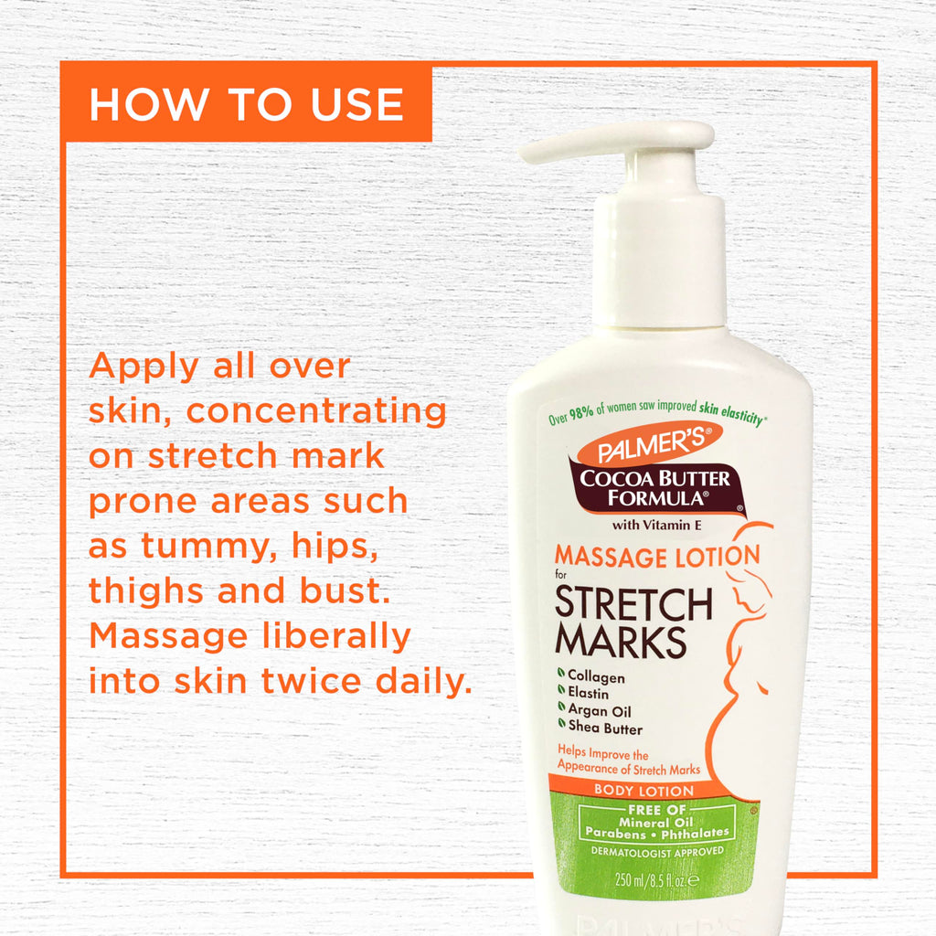 Buy now Palmer's Cocoa Butter Formula Massage Lotion For Stretch Marks, Pregnancy Skin Care, Belly Cream with Collagen, Elastin, Argan OIl and Shea Butter, 8.5 Ounces at indiglob india