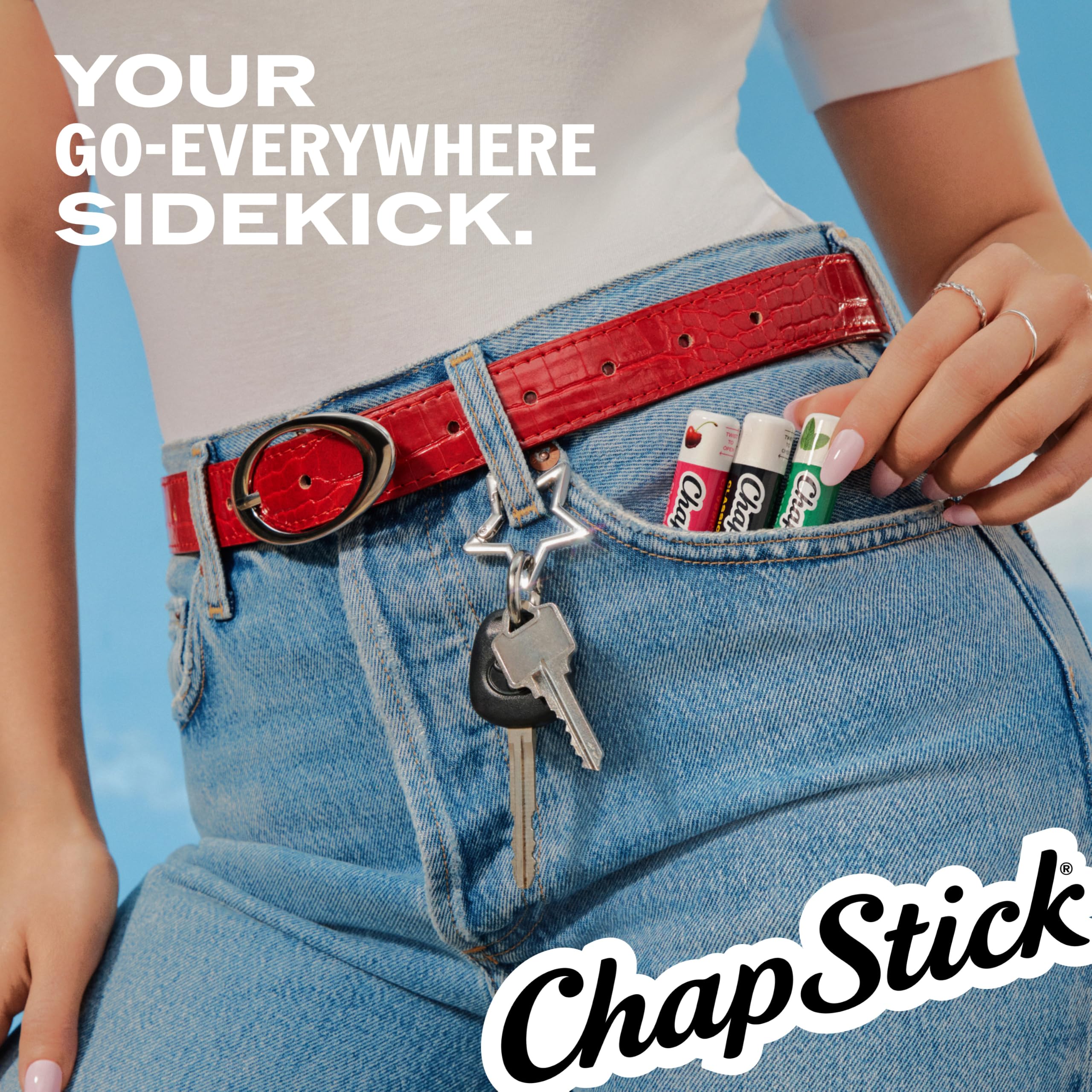 ChapStick Lip Care Set, Classic Collection 3-Pack – Spearmint, Cherry, and Strawberry Lip Balm, 0.15 Oz Ea