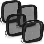 Buy now Weewooday 4 Pcs Mesh Makeup Bag Mesh Cosmetic Bag Travel Toiletry Pouch with Zipper Mini Makeup Cosmetic Purse for Daily Accessory(Small,Black) at indiglob india