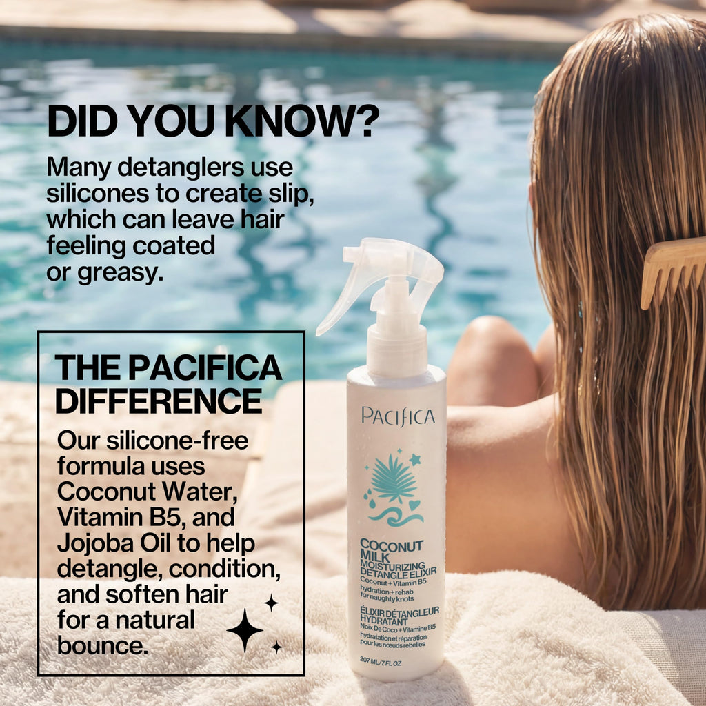 Pacifica Coconut Milk Hair Detangler Spray – Leave-In Conditioning Elixir for Tangle-Free Hair – Instantly Detangles Knots, Adds Shine & Moisture, Prevents Breakage & Frizz – Vegan & Cruelty-Free | Vegan
