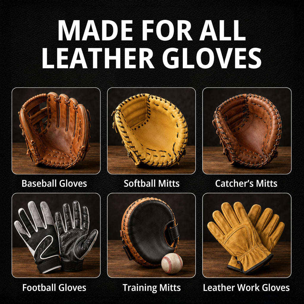 Eagle Baseball Glove Care Kit – Glove Cleaner (8oz), Oil (8oz), Conditioner (3.38oz), 2 Applicators & Cloth – Complete Leather Glove Maintenance Kit for Baseball, Softball, Catcher’s Mitts & More