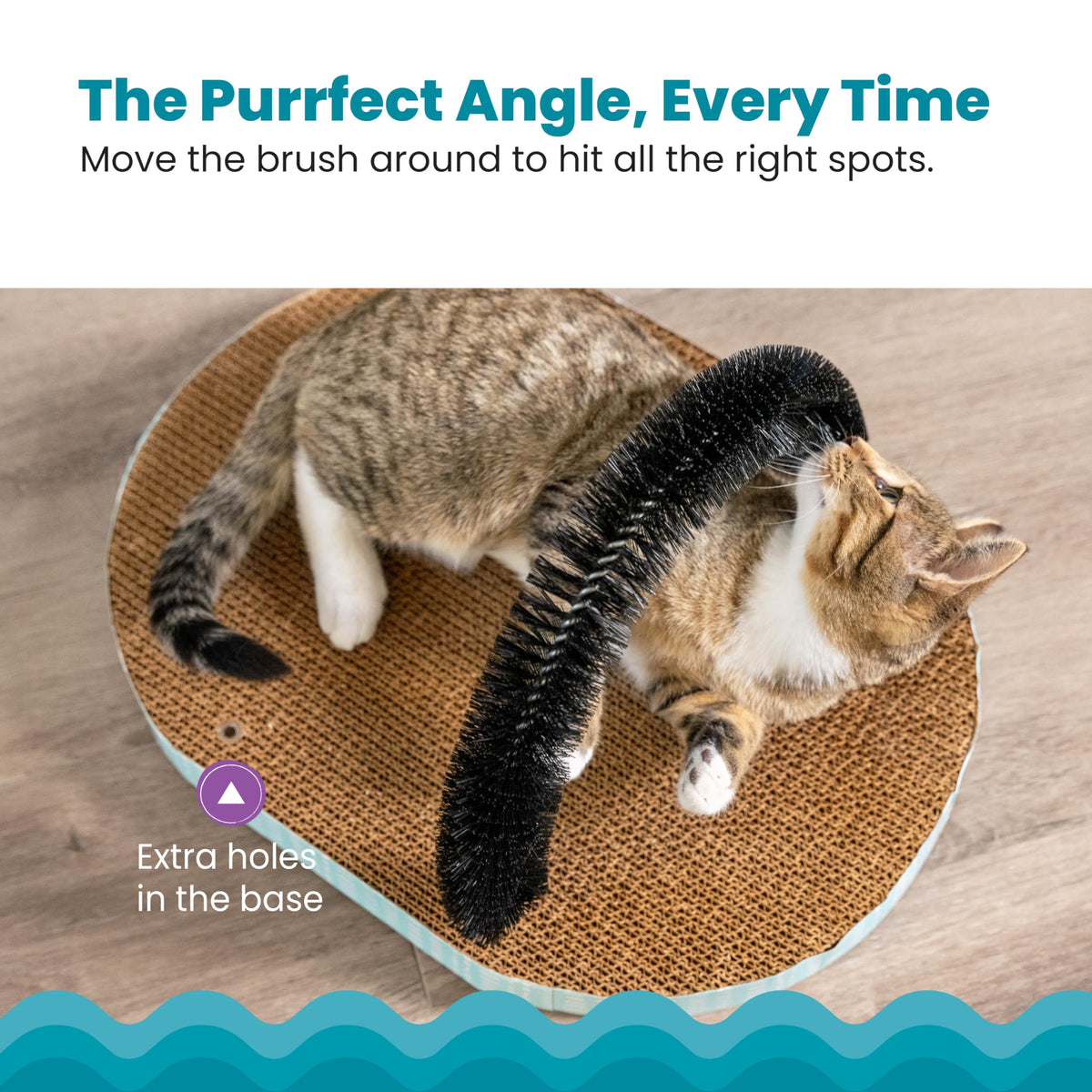 Catstages Scratch & Groom 3-in-1 Cat Scratcher, Brush, and Lounger, 18"