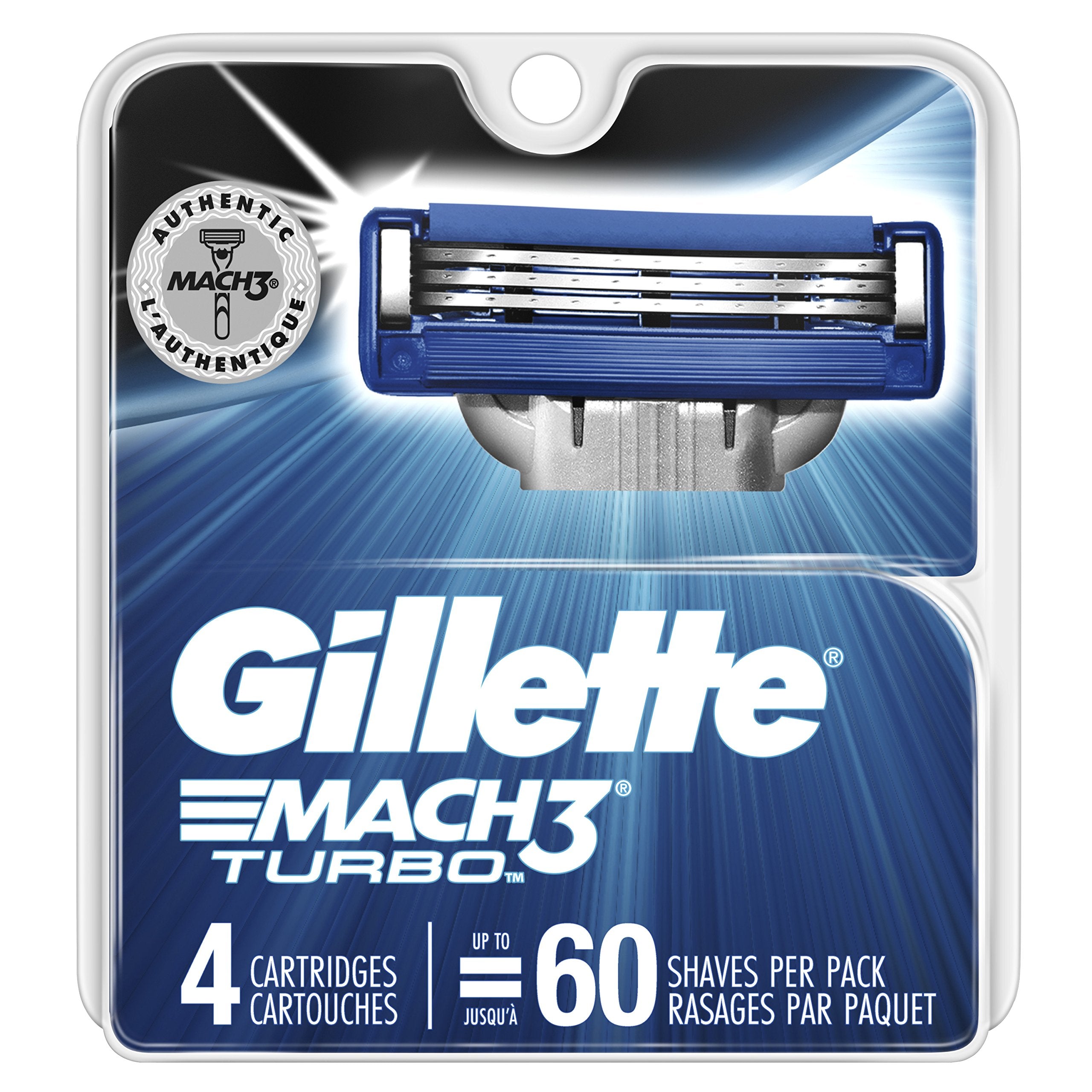Buy now Gillette Mach3 Turbo Cartridges, 4 Count at indiglob india