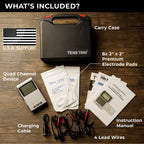 TENS 7000 Pro Rechargeable Tens Unit Muscle Stimulator, 4 Channels, Back Pain Relief, 8 Electrodes/Unit Pads, EMS and TENS Machine, Muscle Recovery & Growth, Stim Machine, Electrotherapy
