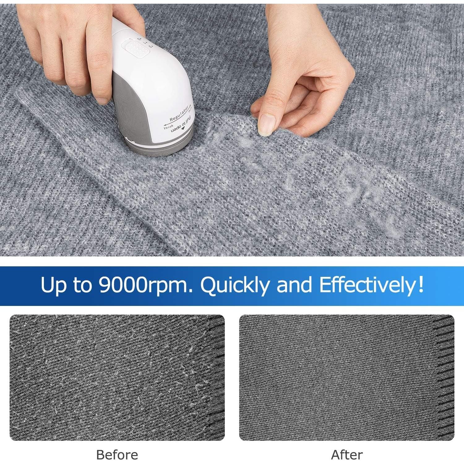 Buy now BEAUTURAL Fabric Shaver and Lint Remover, Sweater Defuzzer with 2-Speeds, 2 Replaceable Stainless Steel Blades, Battery Operated, Remove Clothes Fuzz, Lint Balls, Pills, Bobbles Gray at indiglob india