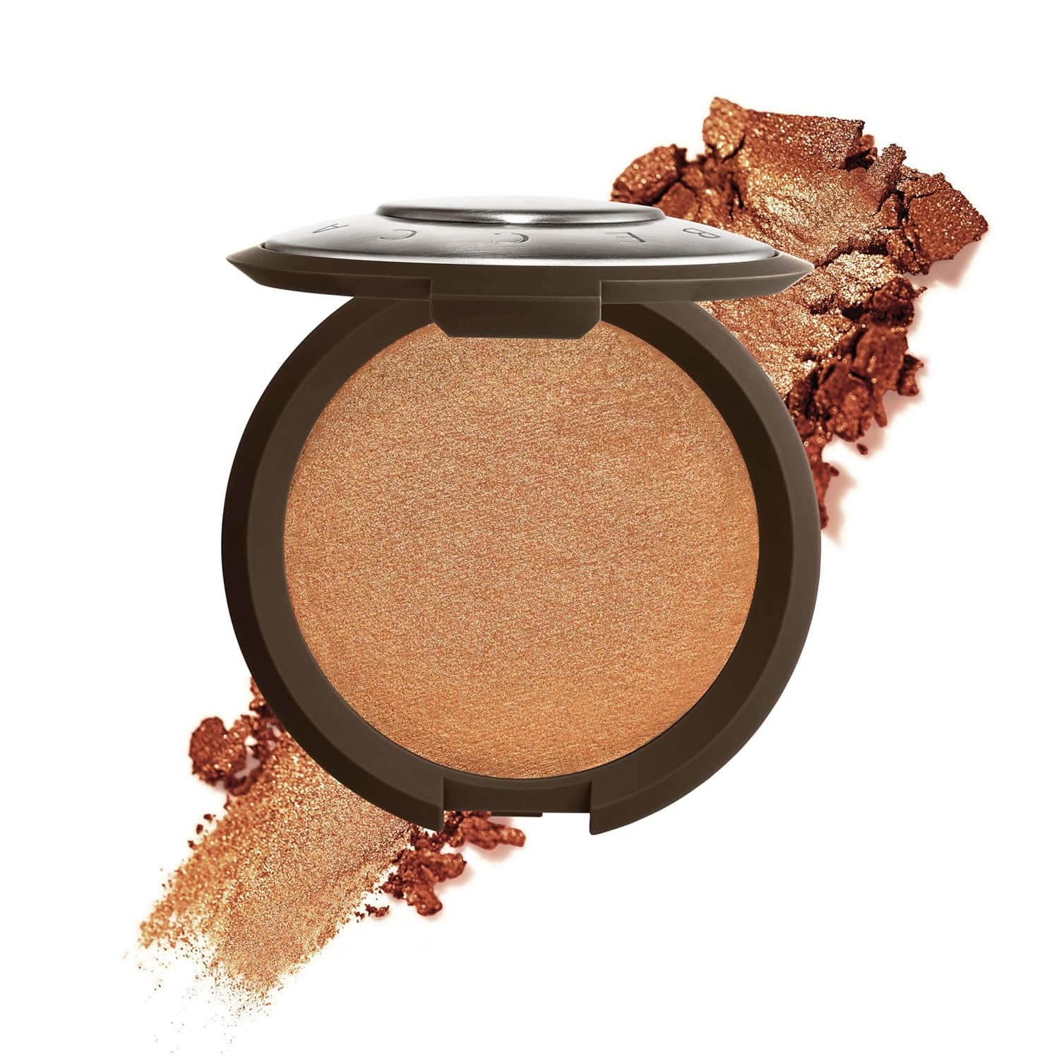 Buy now Smashbox X BECCA Shimmering Skin Perfector Pressed Highlighter | Creamy Formula that Melts into Skin for a Natural, Radiant, Glow-Boosting Highlight 05 - Chocolate Geode (Brown with Gold Pearl) Full Size, 0.25 Ounce at indiglob india