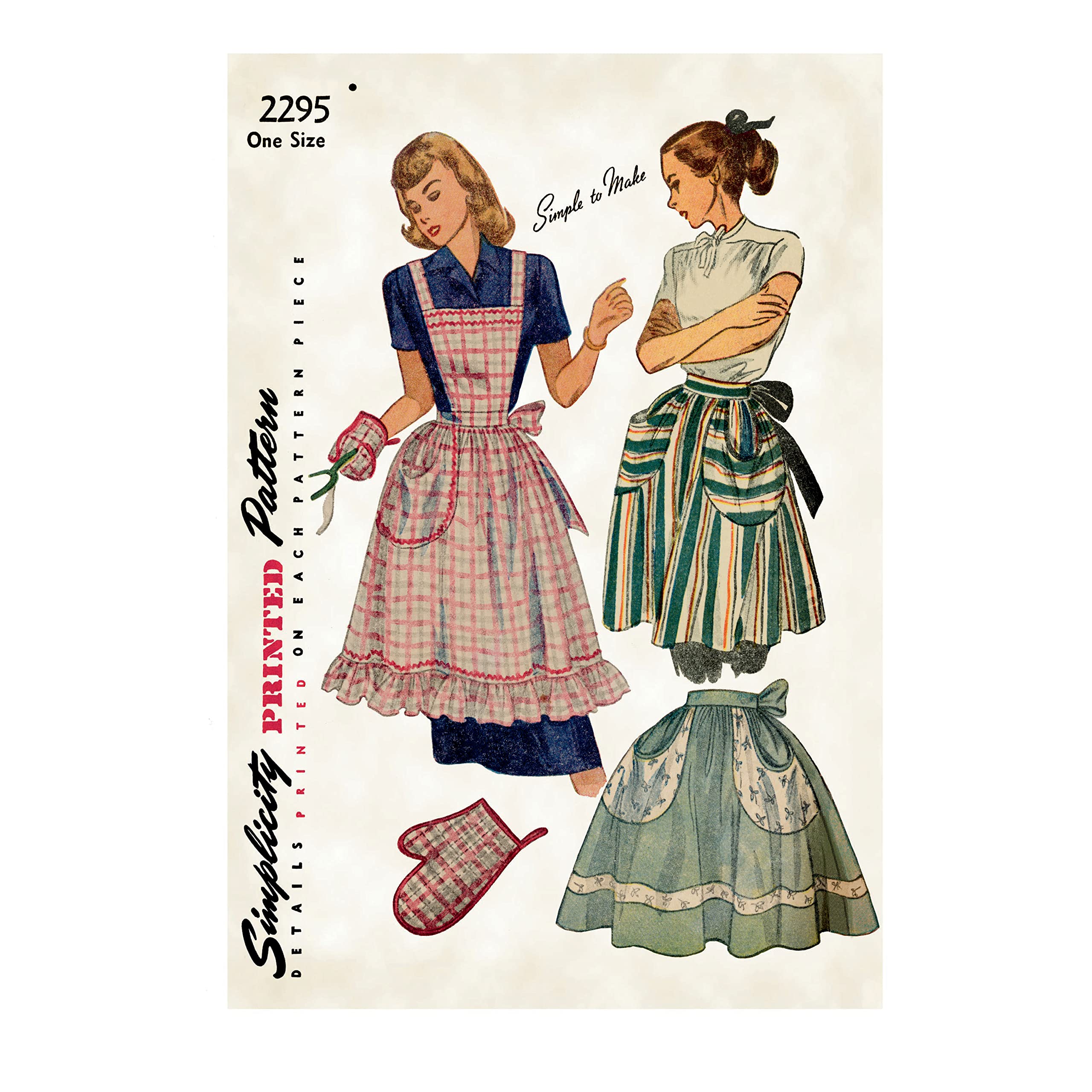 Buy now Simplicity SS9496OS Misses' Vintage Apron Sewing Pattern Kit, Code S9496, One Size at indiglob india
