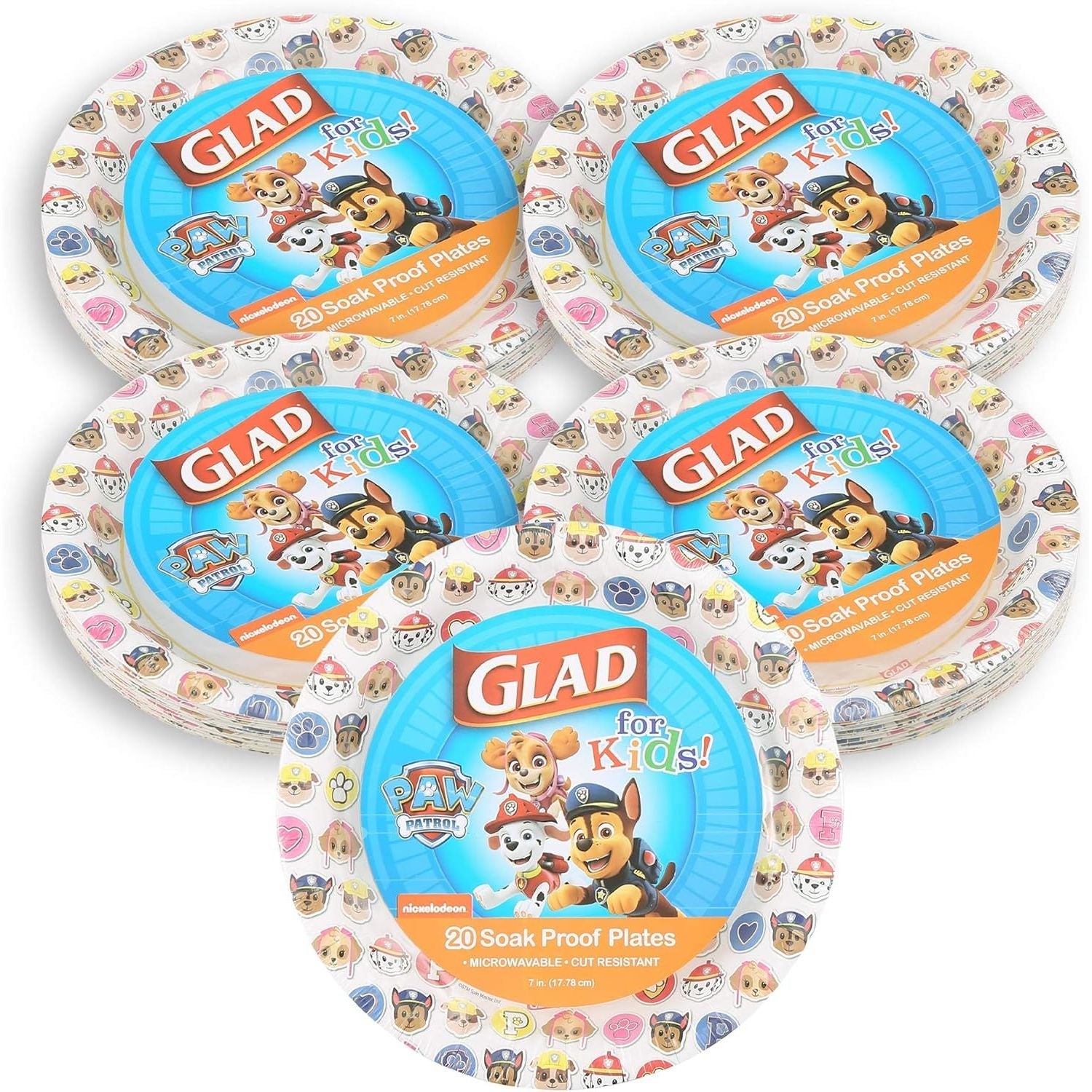 Buy now Glad for Kids Paw Patrol Emoji Paper Plates, 20 Count, 8.5 Inches | Paw Patrol Plates for Kids | Heavy Duty Disposable Soak Proof Microwavable Paper Plates for All Occasions 7 Inch - 100 Count Multicolor at indiglob india