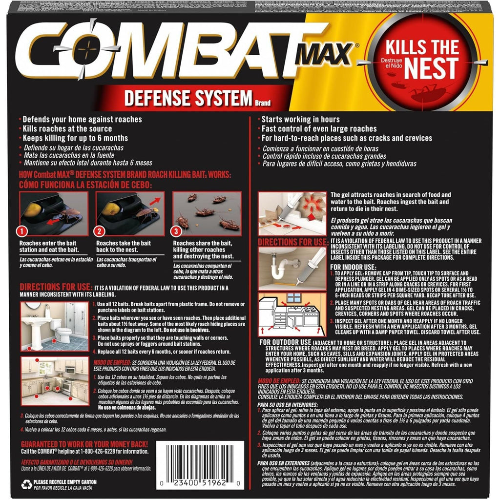Buy now Combat Max Defense System Brand, Small Roach Killing Bait and Gel, 12 Count at indiglob india