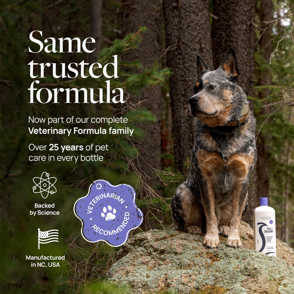 Veterinary Formula De-Skunk Odor Destroying Shampoo for Dogs, 32oz
